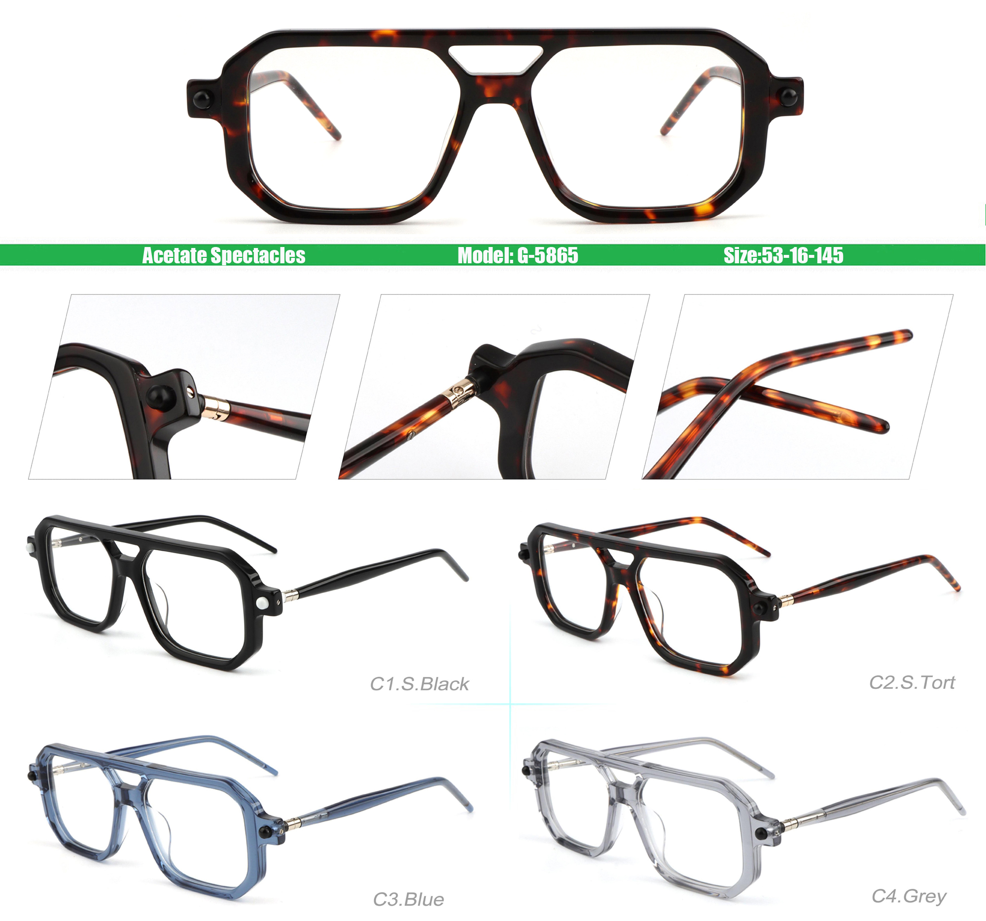6 models acetate optical frames