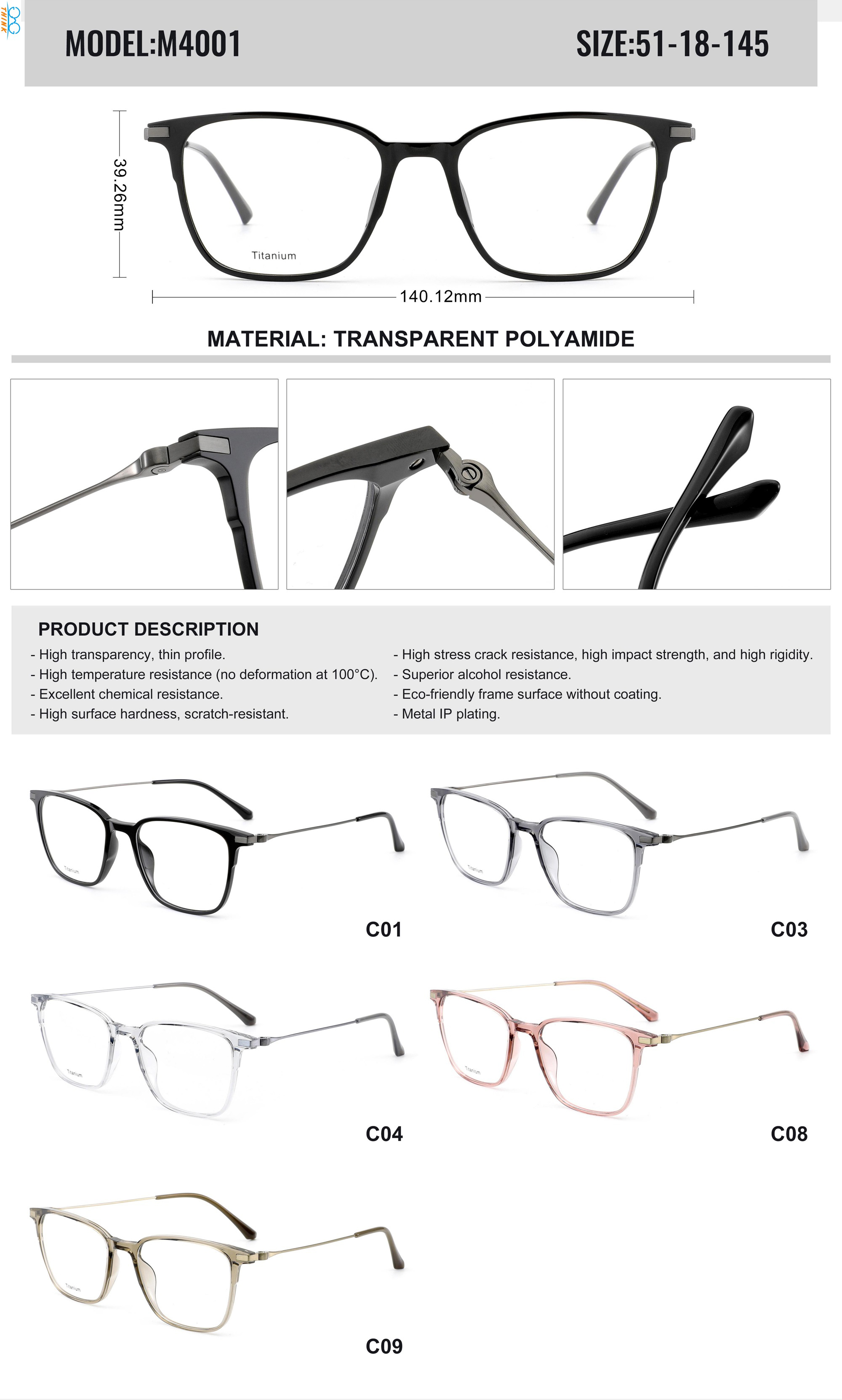 high quality TR90+SS temple or Titanium Temple Optical frames Updated